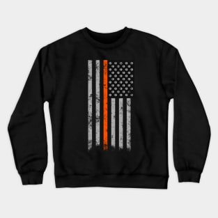 Halloween Thin Orange Line Flag Skulls Crewneck Sweatshirt